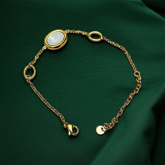 White Stone Chain Bracelet