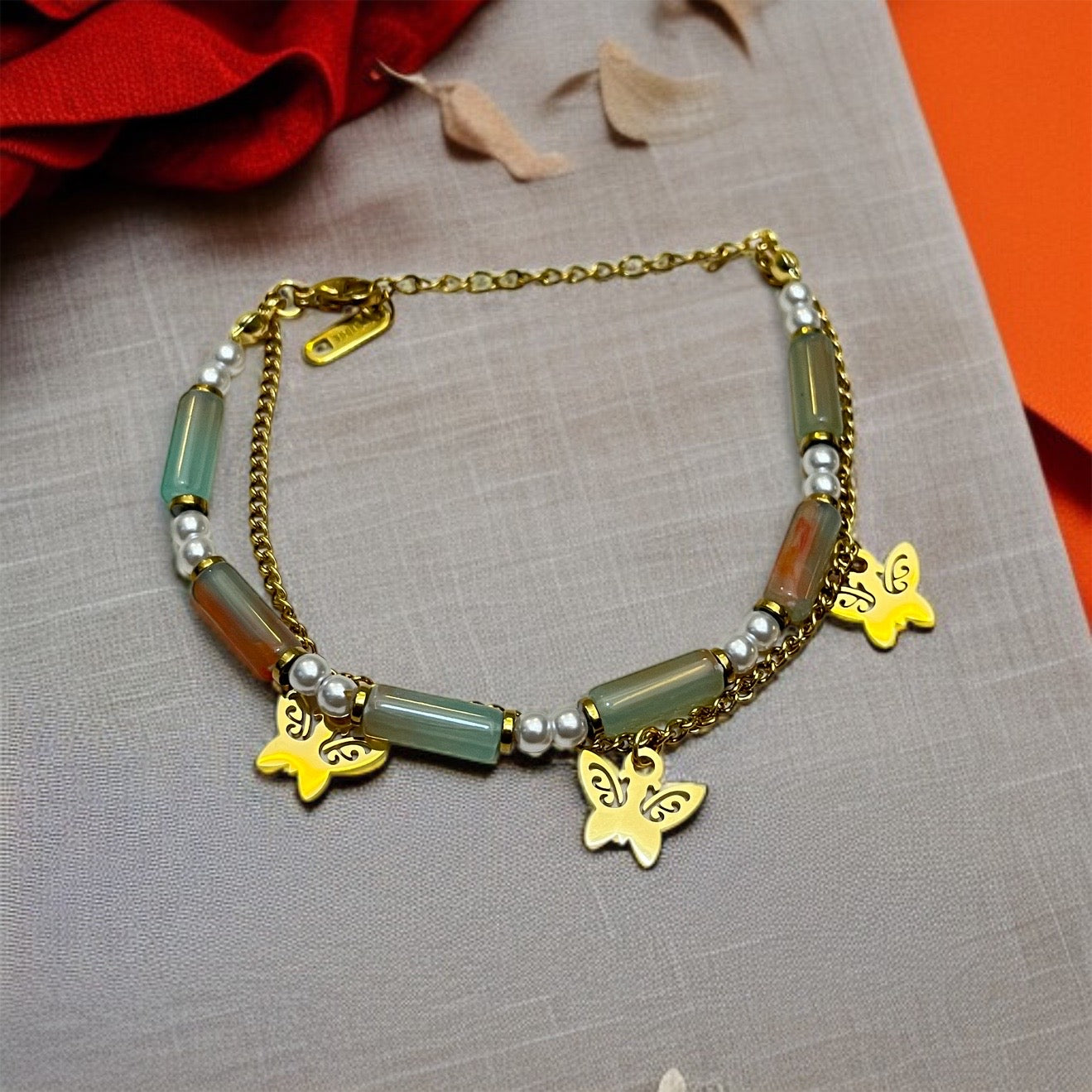 Double Chain Beads Bracelet