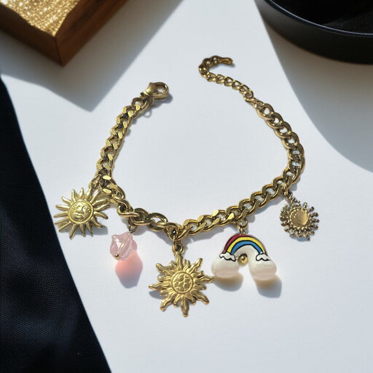 Rainbow Charm Chain Bracelet