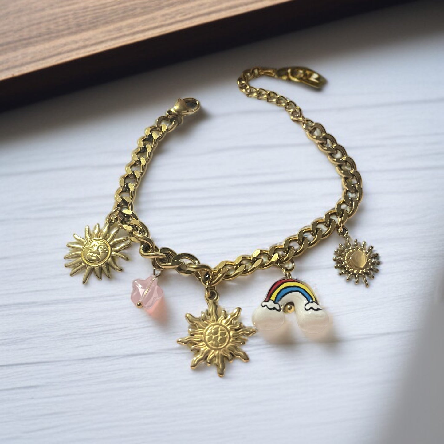 Rainbow Charm Chain Bracelet