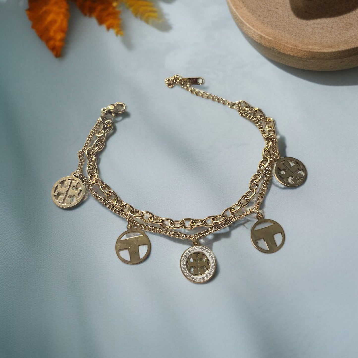 Gold Charms Chain Bracelet