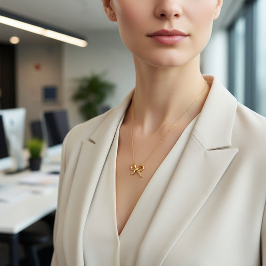 Bow Attached Chain Necklace