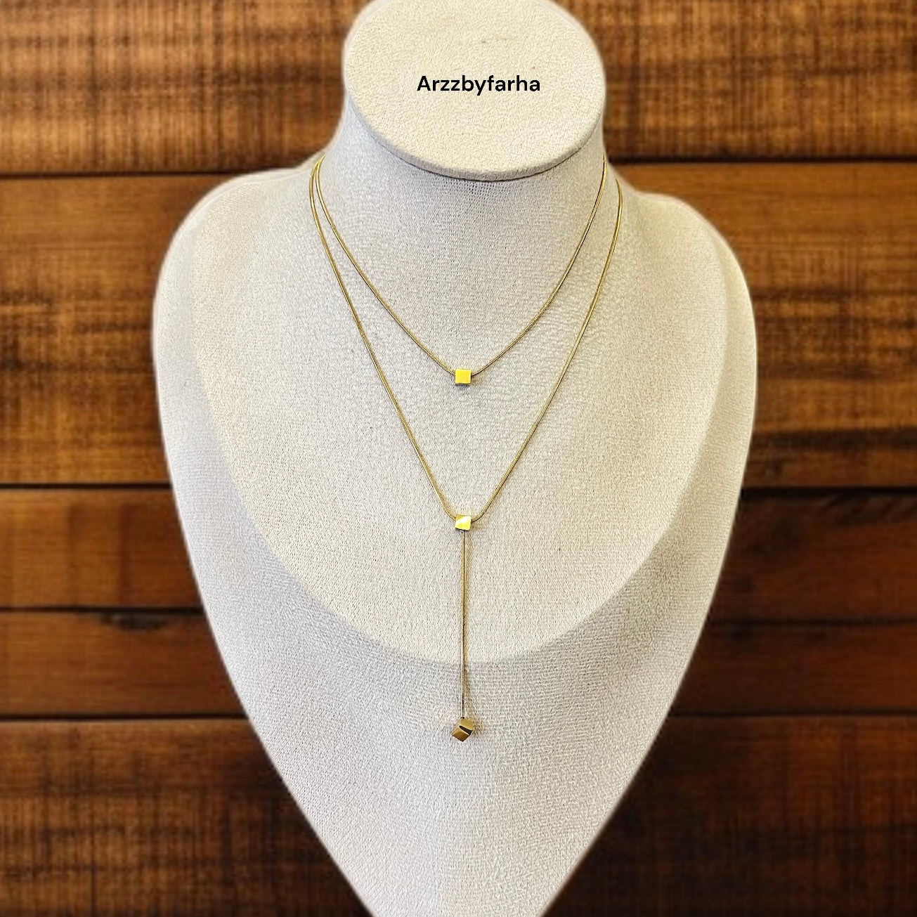 Solid Gold Drop Chain Necklace