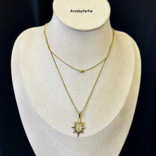 Layered Sunshine Chain Necklace