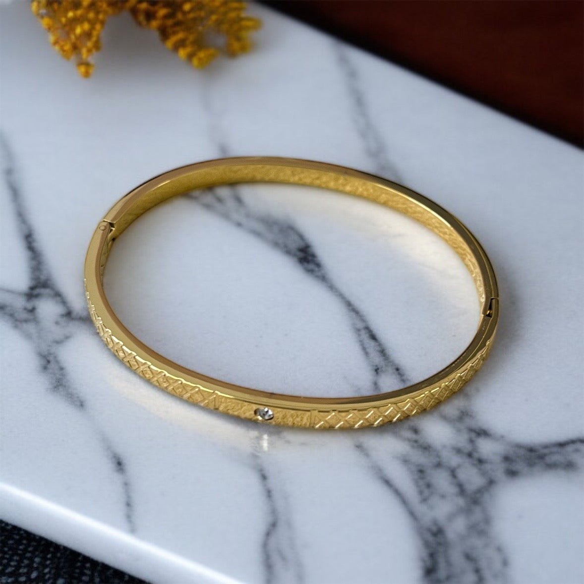 AD Sleek Gold Cuff Bracelet
