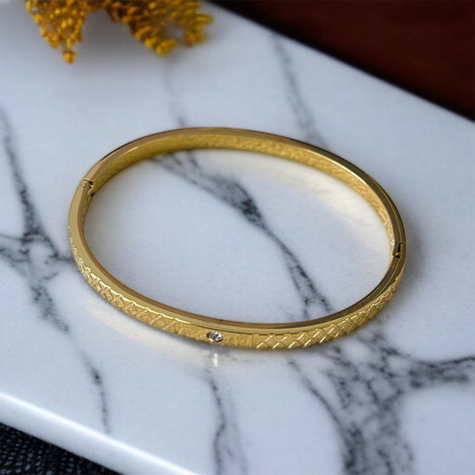 AD Sleek Gold Cuff Bracelet