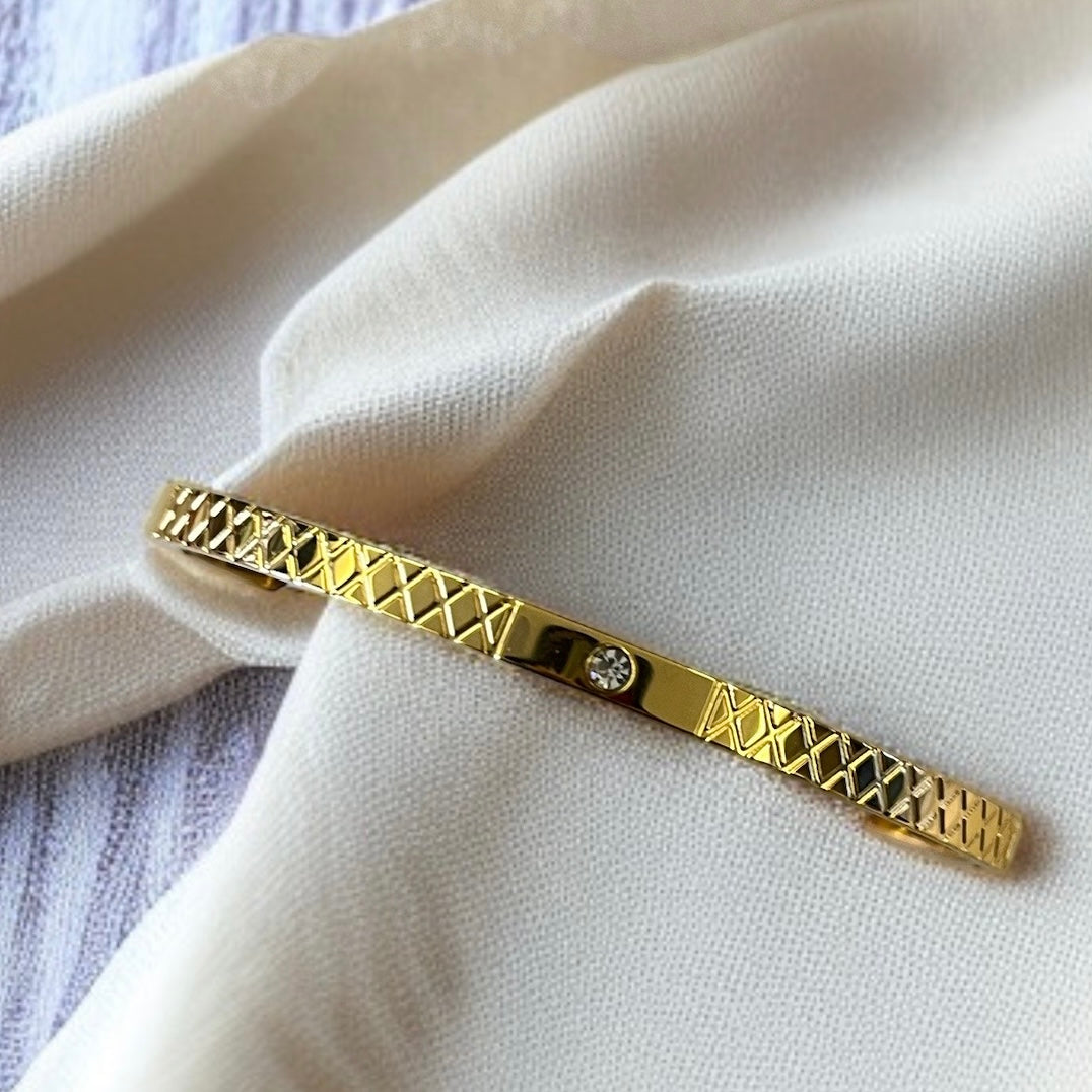 AD Sleek Gold Cuff Bracelet