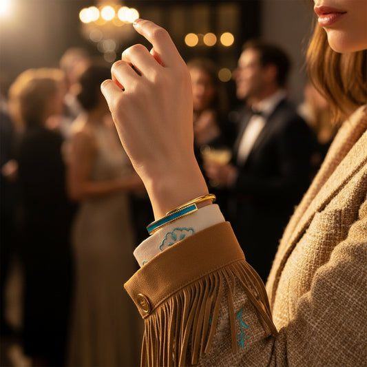 Gold & Blue Cuff Bracelet