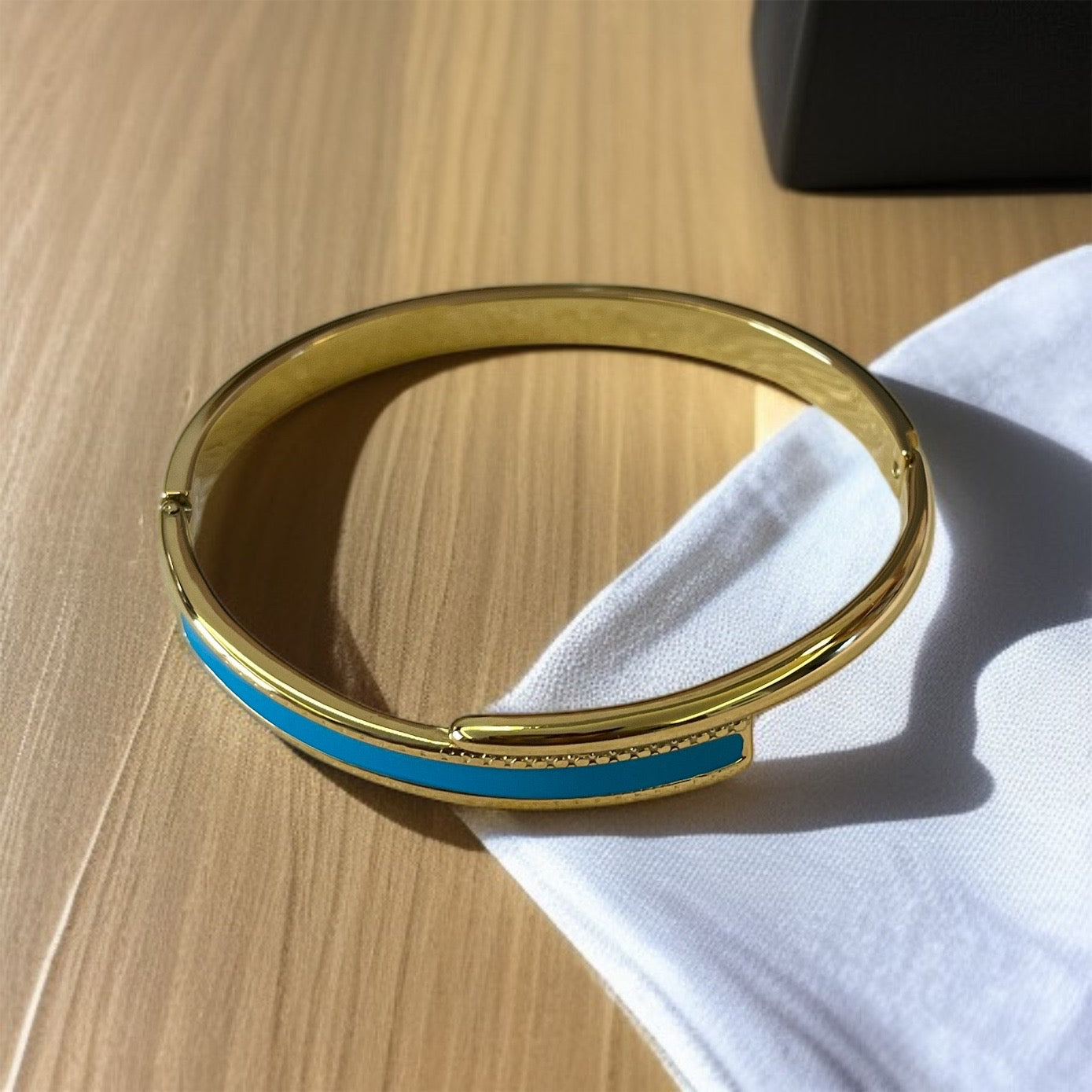 Gold & Blue Cuff Bracelet