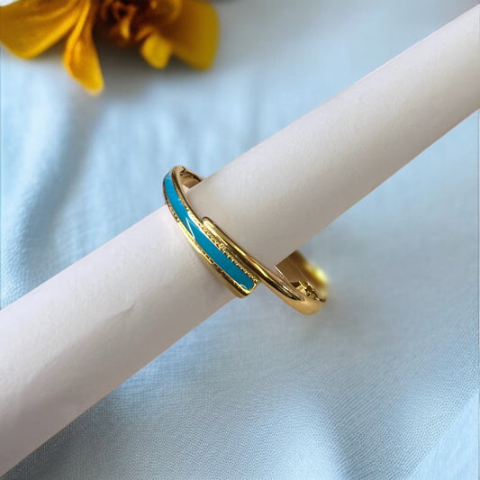 Gold & Blue Cuff Bracelet
