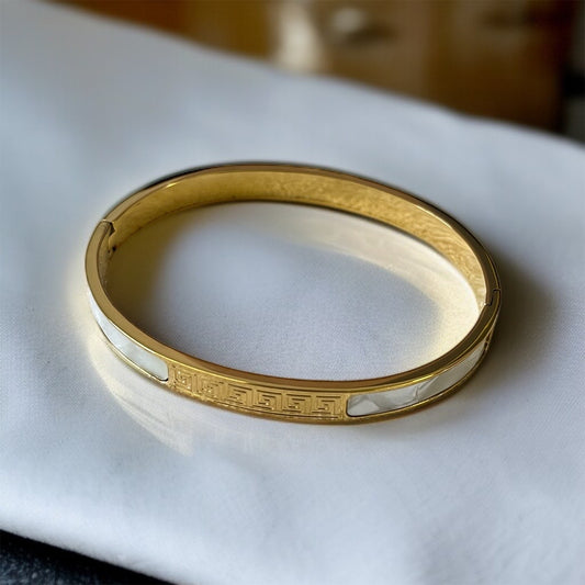 Gold MOP Cuff Bracelet