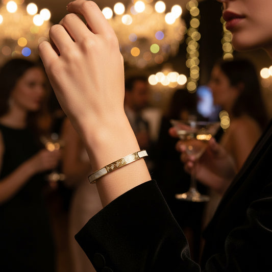 Gold MOP Cuff Bracelet