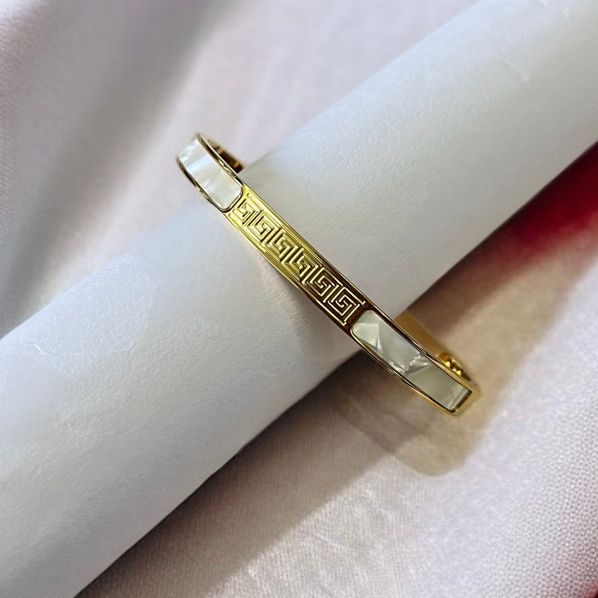 Gold MOP Cuff Bracelet