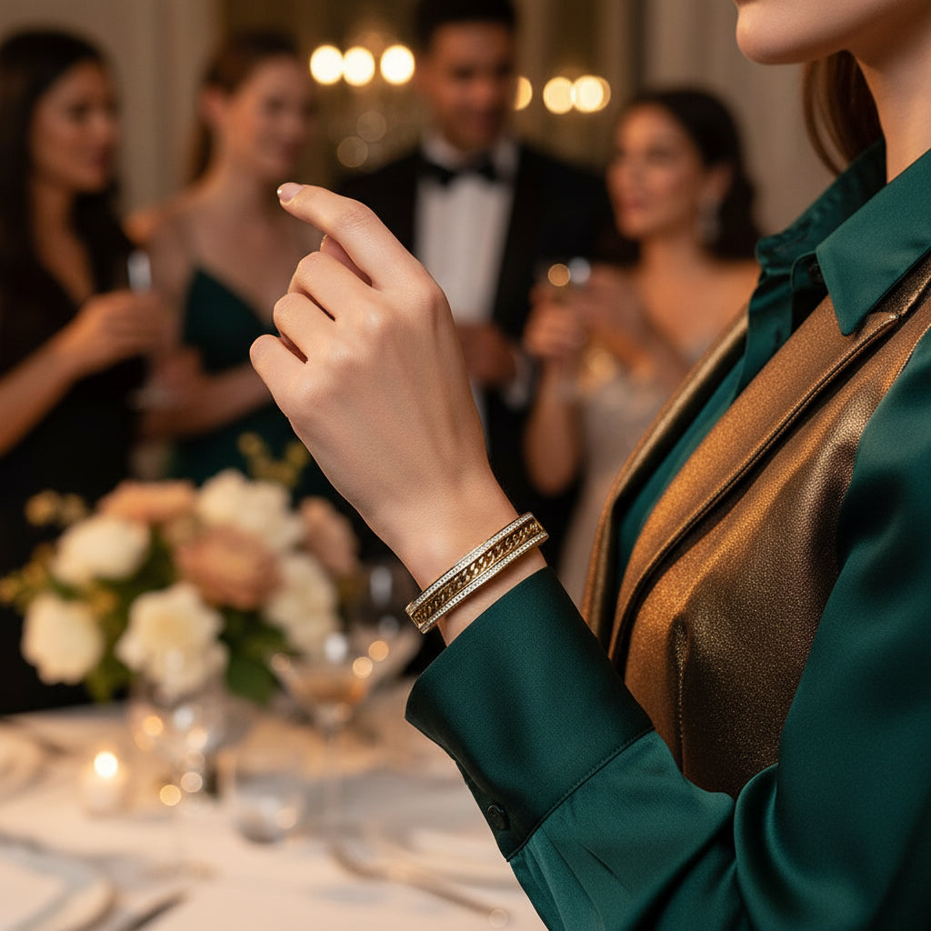 AD Studded Gold Bracelet