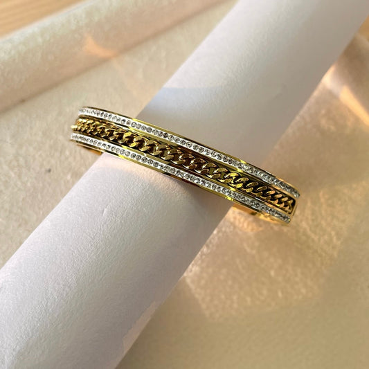 AD Studded Gold Bracelet