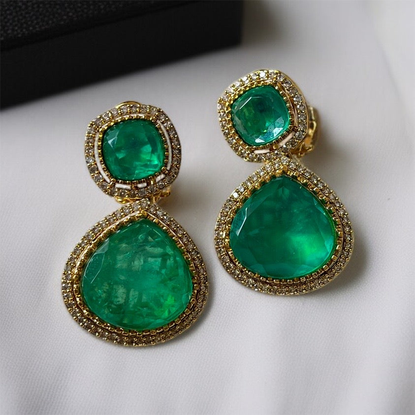 Doublet Stone Drop Earrings