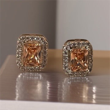 Peach Brown Studs Earrings