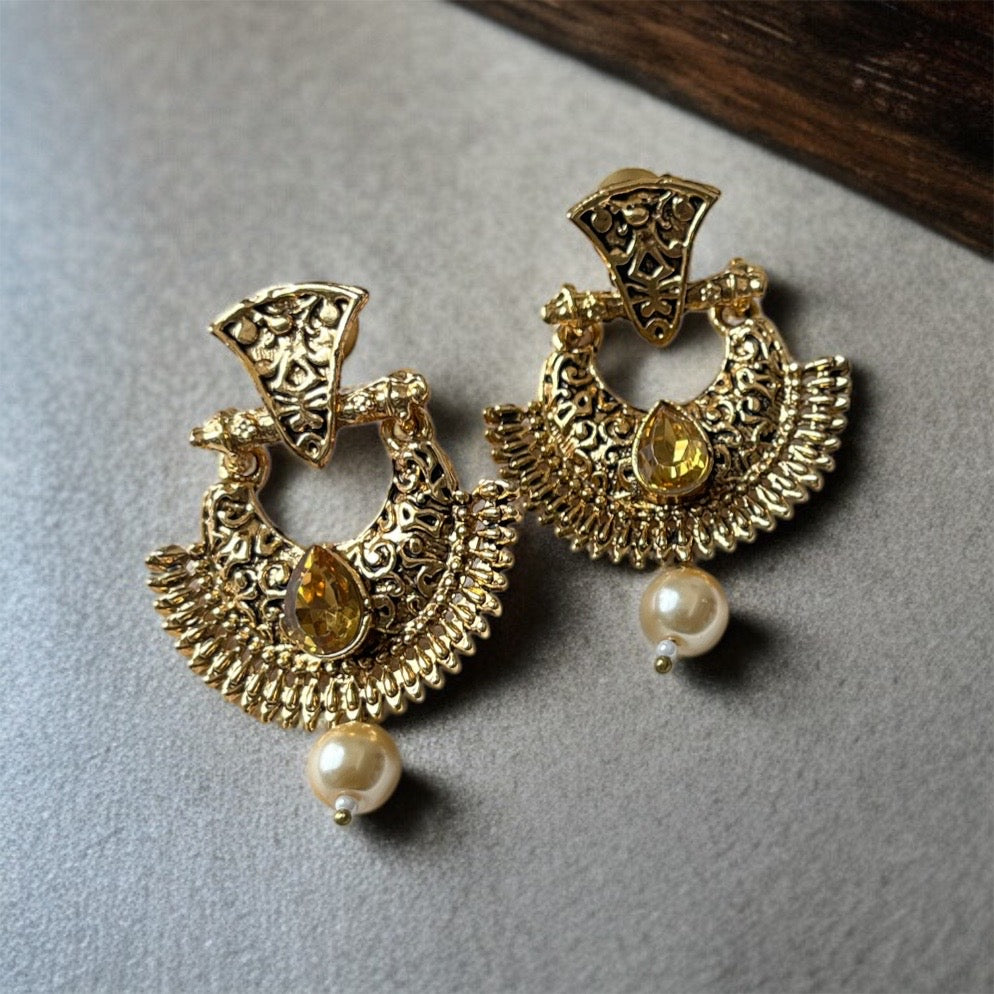 Gold Chandbali Earrings