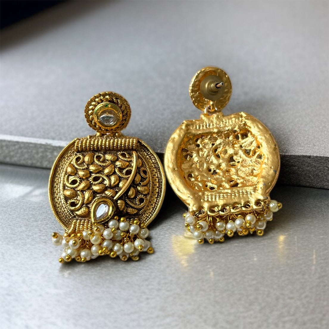 Gold Chandbali Earrings