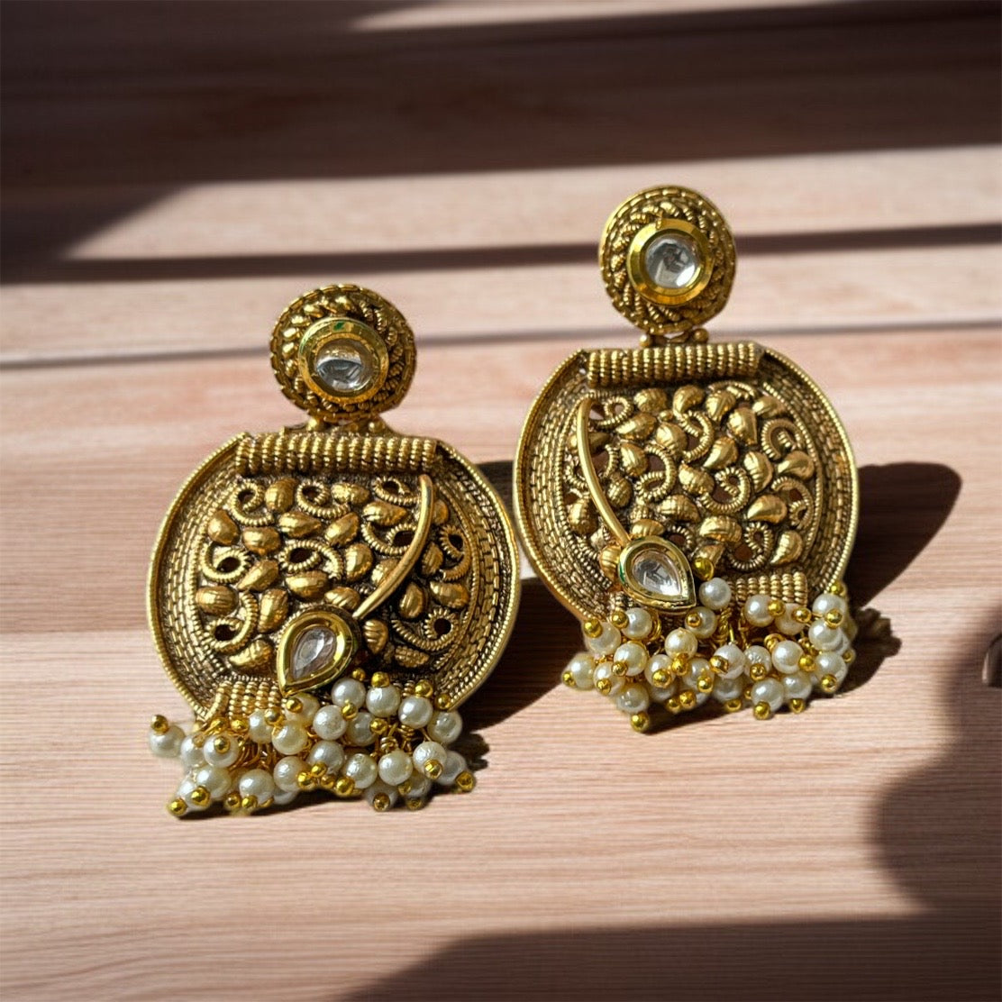 Gold Chandbali Earrings
