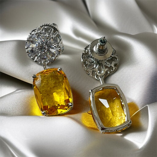 Yellow Stone Drop Earrings