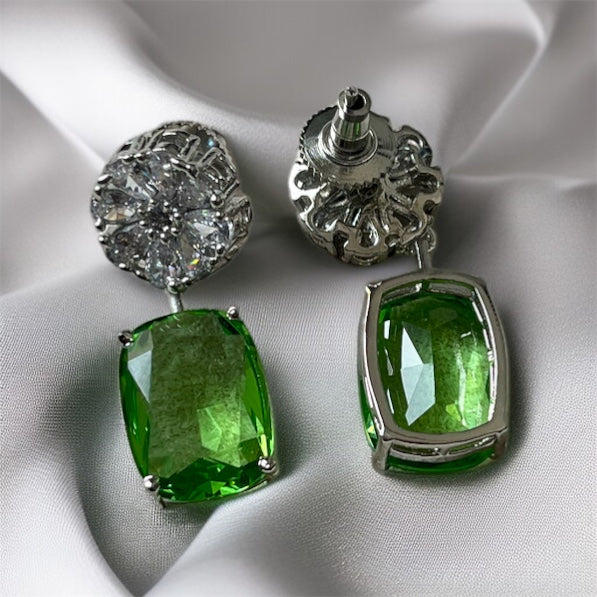 Green Stone Drop Earrings