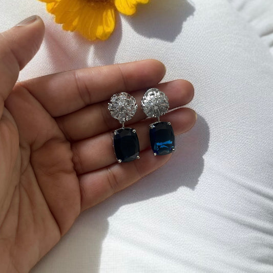 Royal Blue Stone Drop Earrings