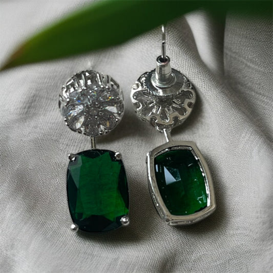 Green Stone Drop Earrings