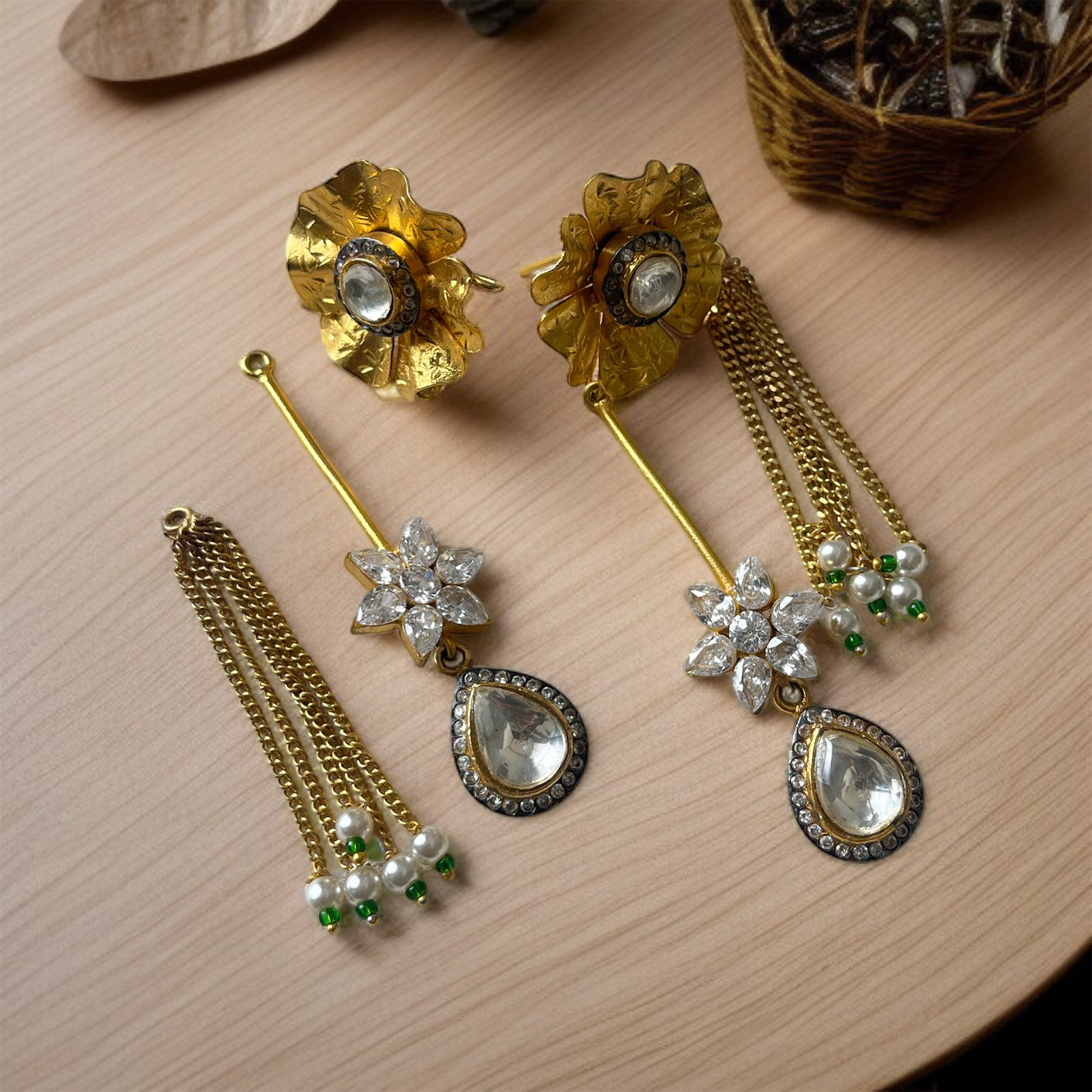 2 in 1 Flower Moissanite  Earrings