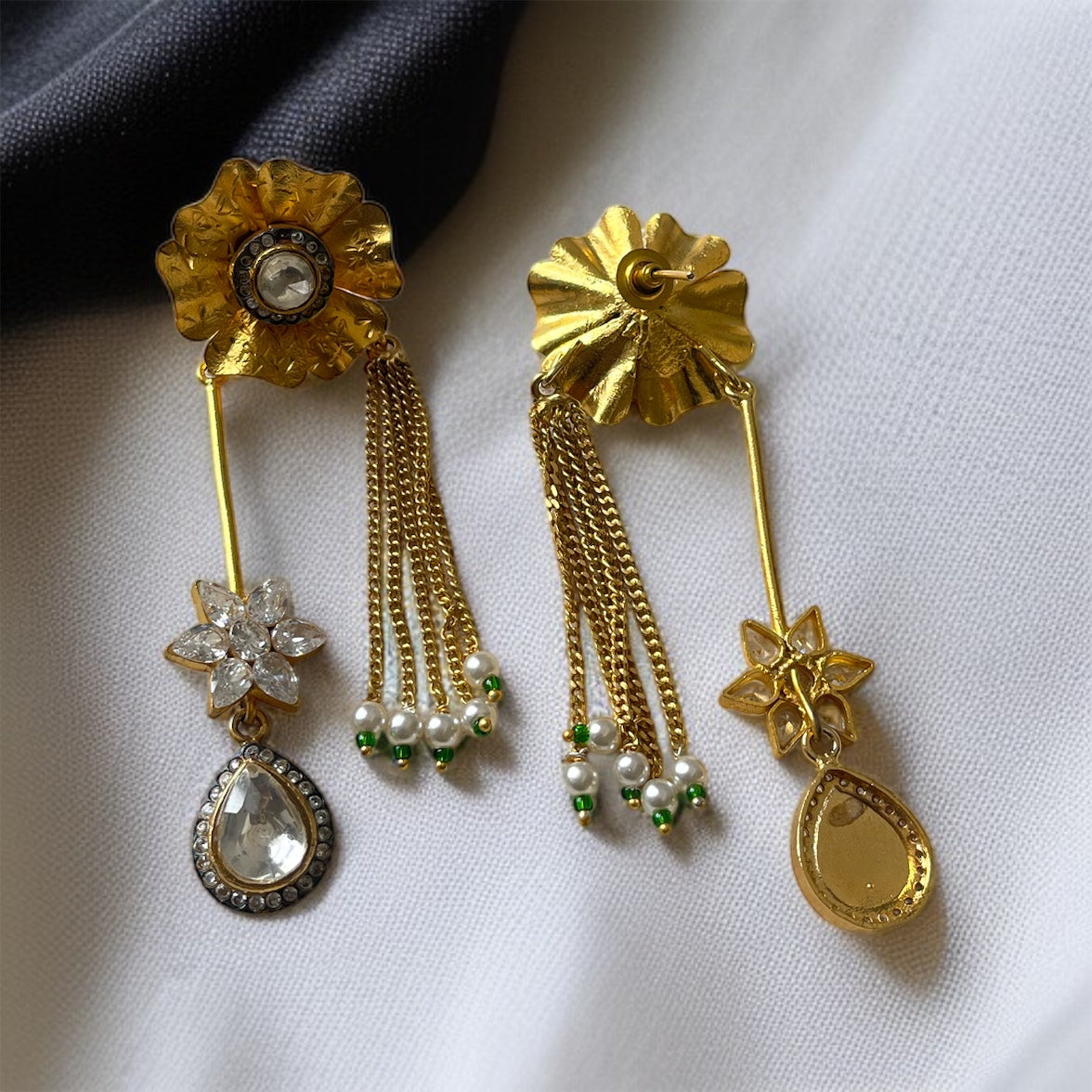 2 in 1 Flower Moissanite  Earrings