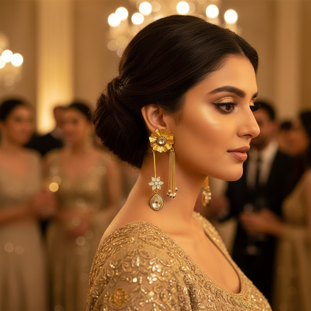 2 in 1 Flower Moissanite  Earrings