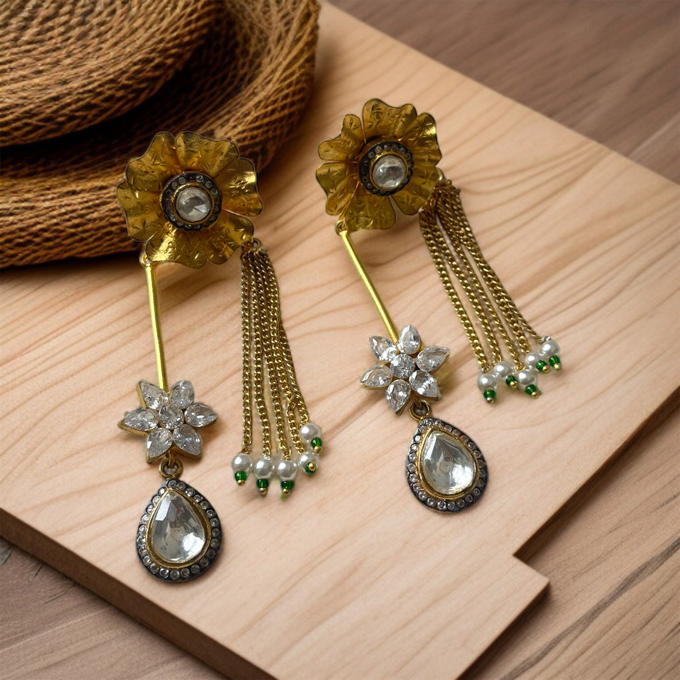 2 in 1 Flower Moissanite  Earrings