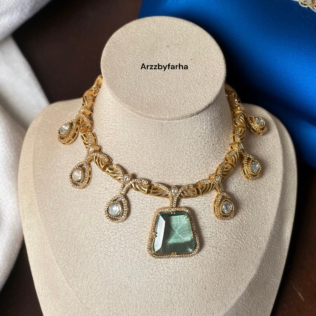 Mint Choker Necklace Set