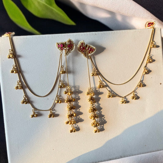 Bird Ghungroo Kashmiri Earrings