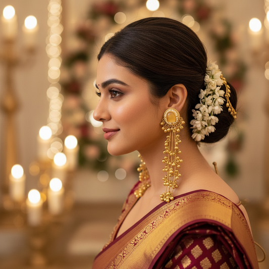 Stone Ghungroo Kashmiri Earrings