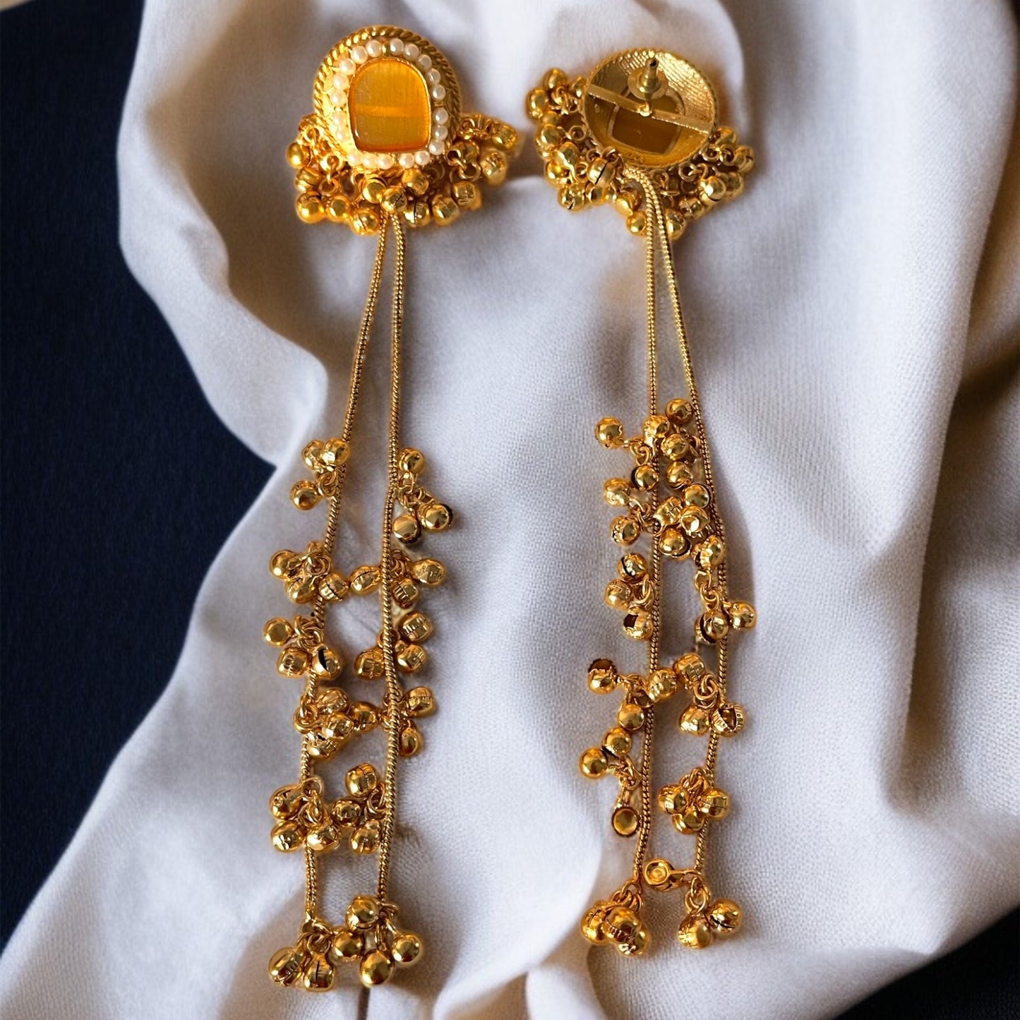 Stone Ghungroo Kashmiri Earrings