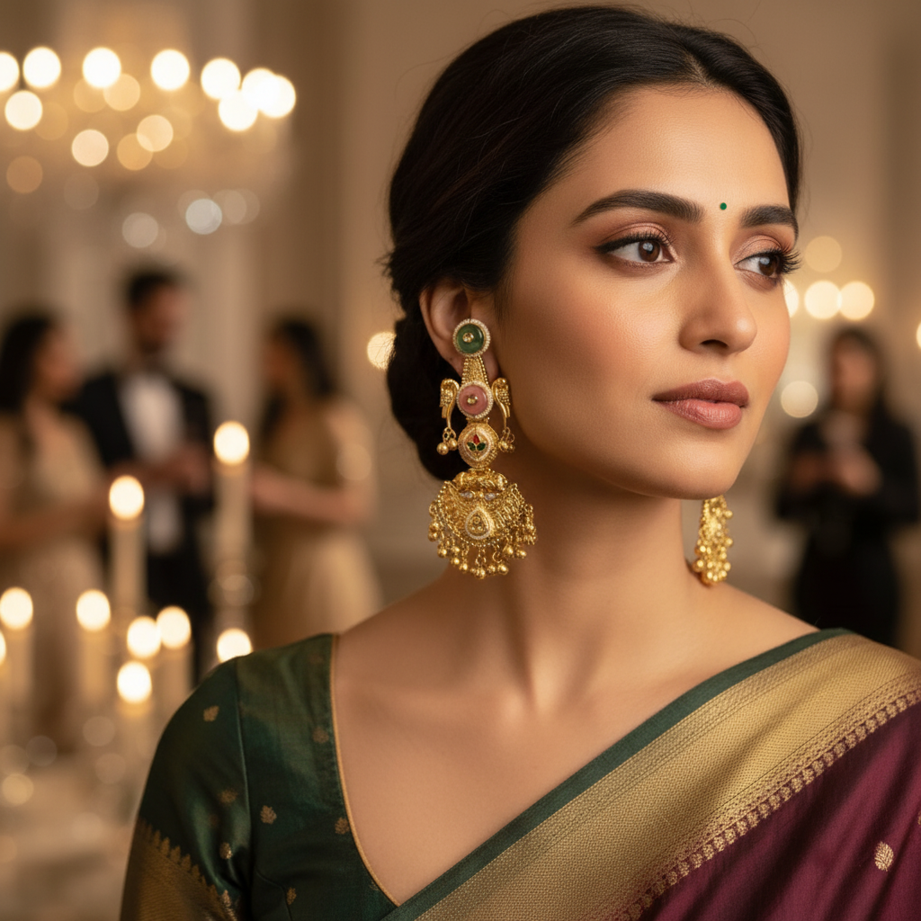 Pink & Mint Kashmiri Earrings