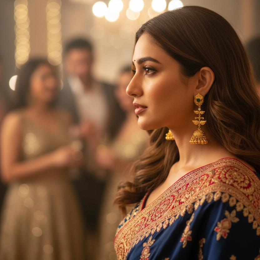 Brass Drop Jhumka Earrings