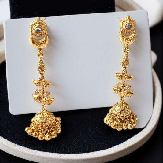 Brass Drop Jhumka Earrings