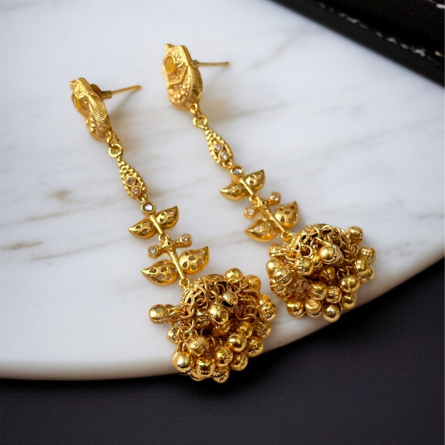 Brass Drop Jhumka Earrings