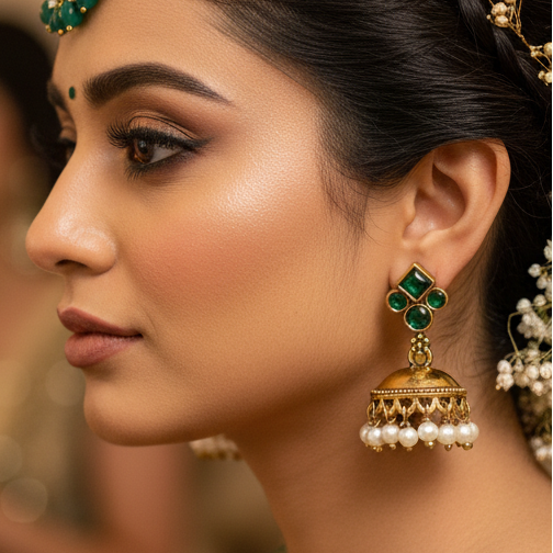 Brass Small Jhumkas Earring