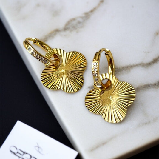 2 in 1 Clover Huggies Earrings