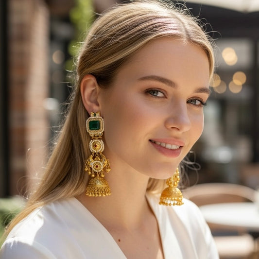 Statement Ghungroo Kashmiri Jhumka Earrings