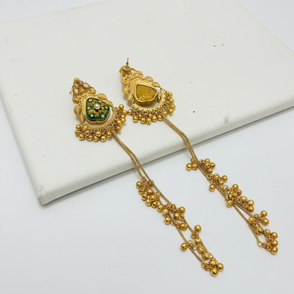 Handprinted Kashmiri Earrings