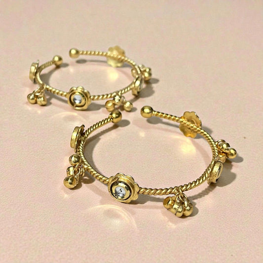 Set of 2 Kundan Adjustable Bangles