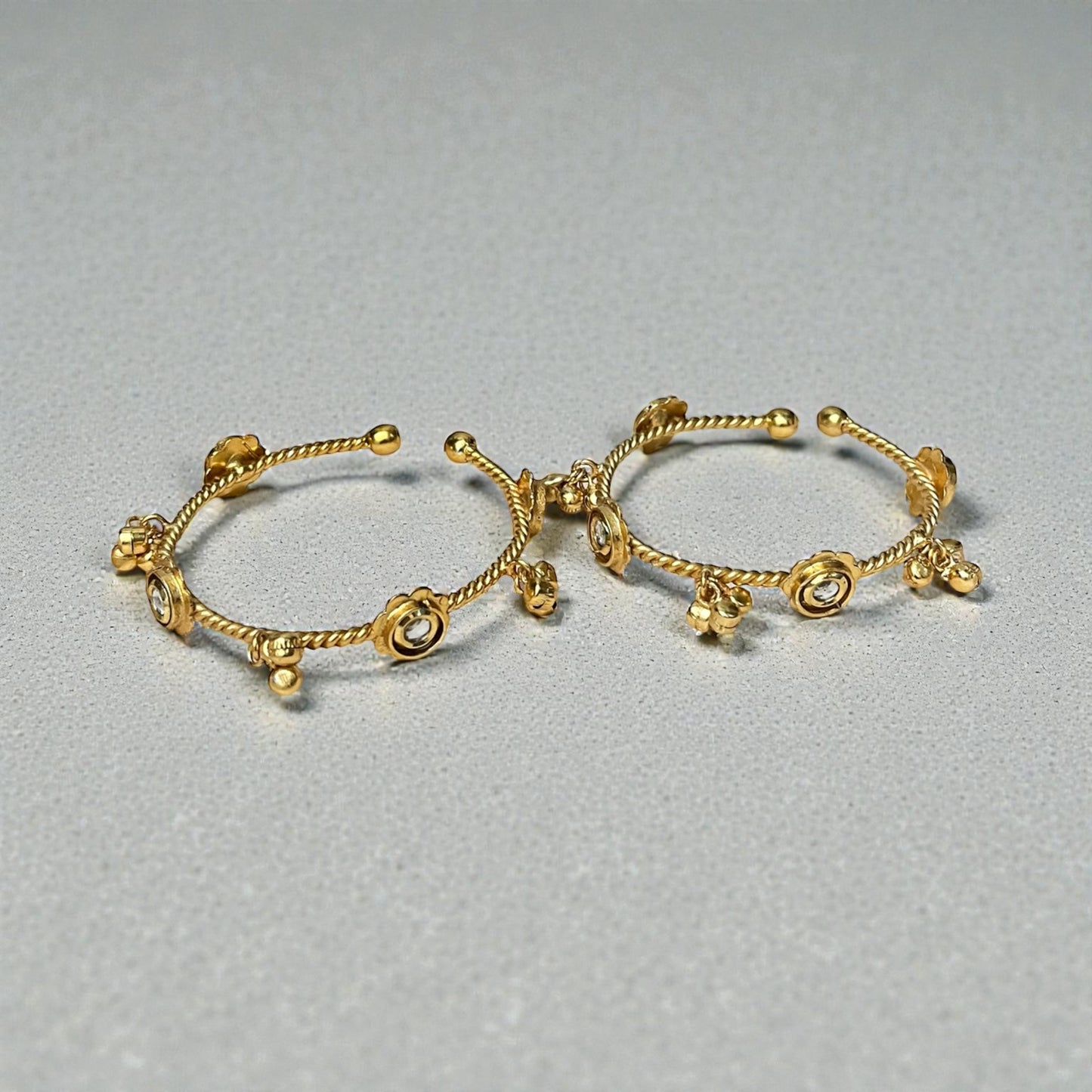 Set of 2 Kundan Adjustable Bangles