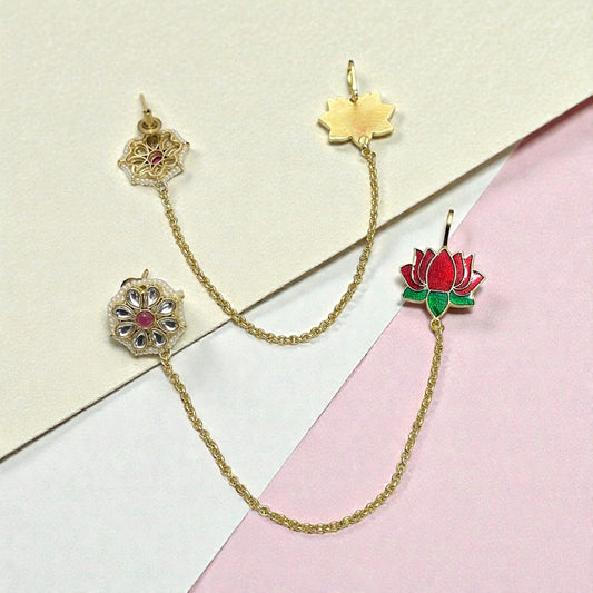 Lotus Studs with Sahara Earrings