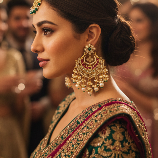 Kundan Stone Chandelier Earrings