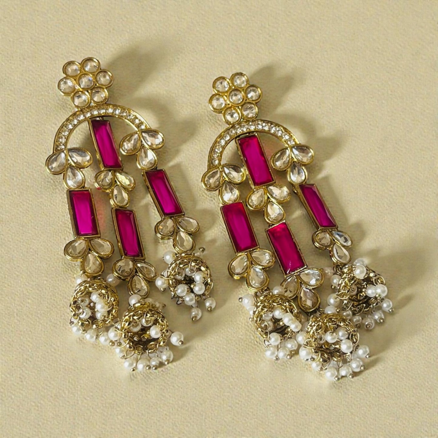Kundan Stone Chandelier Earrings