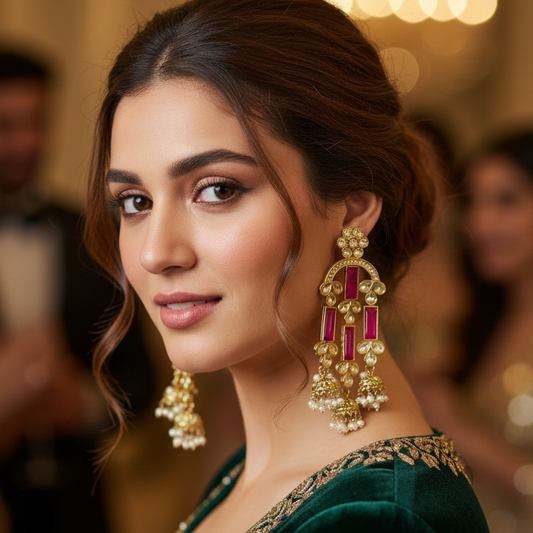 Kundan Stone Chandelier Earrings